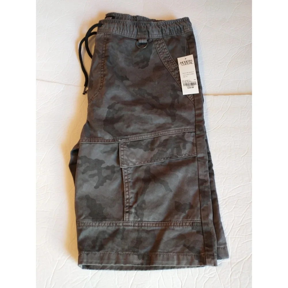 Men Modern Culture Gray Camo‎ Cargo Shorts XL